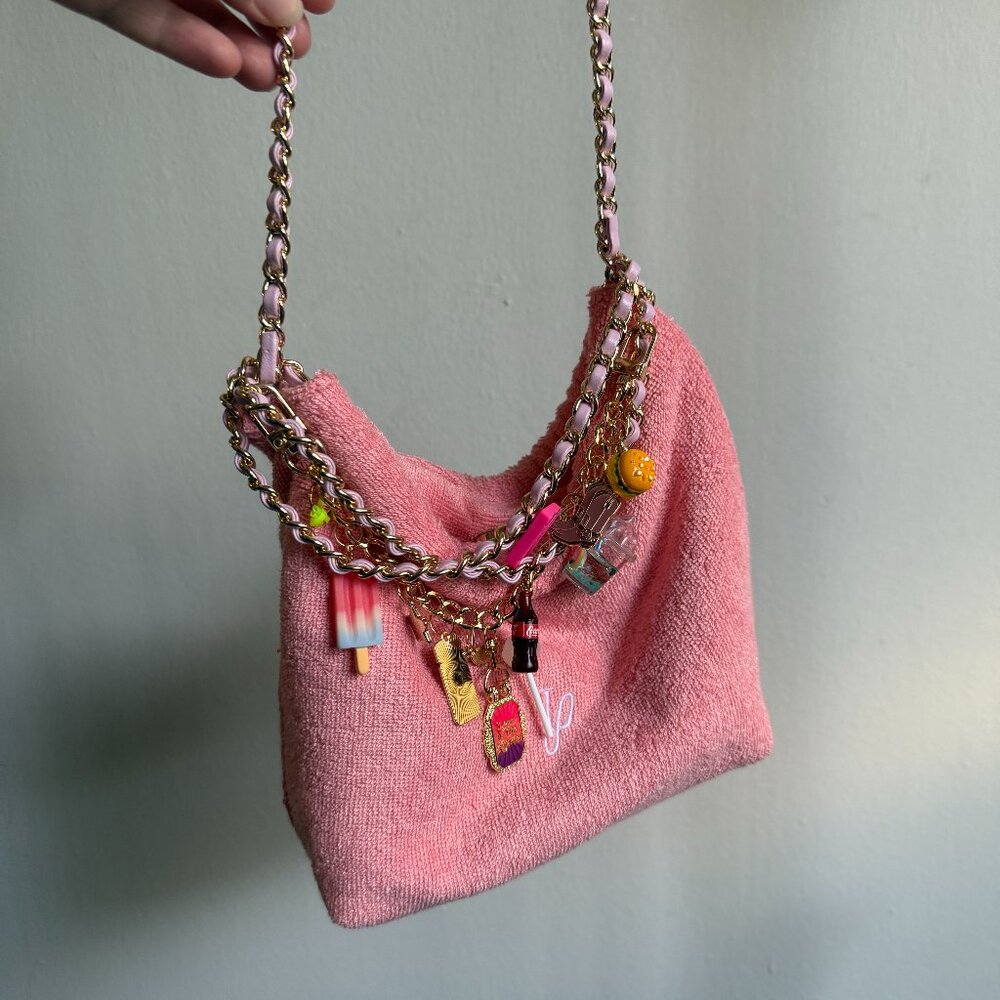 Nic del Mar Mini Balagan Bag with Removable Charms in Coral Pink One Size